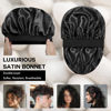 Picture of Doitory Satin Bonnet Silk Bonnet for Sleeping, Double Layer Silk Sleep Cap for Men & Women, Soft Satin Lined Bonnet for Natural & Curly Hair(Black)