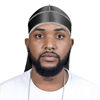 Picture of ForceWave Silky Durag for Men Wave Cap Satin Dorag for Men Women 360 Wave (Black with White Seam)