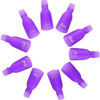 Picture of HiMo 10PC Plastic Acrylic Nail Art Soak Off Cap Clip UV Gel Polish Remover Wrap Tool (PURPLE)
