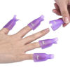 Picture of HiMo 10PC Plastic Acrylic Nail Art Soak Off Cap Clip UV Gel Polish Remover Wrap Tool (PURPLE)
