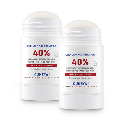 Picture of OUKEYA Urea Cream Stick 40 Percent, Heel Balm, Urea Hand Cream Stick and Foot Cream Stick for Dry Cracked, Cracked Heel Treatment. Urea Cream 40 Percent for Feet Maximum Strength, 2 Pack