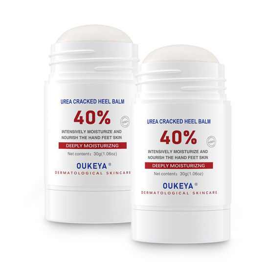 Picture of OUKEYA Urea Cream Stick 40 Percent, Heel Balm, Urea Hand Cream Stick and Foot Cream Stick for Dry Cracked, Cracked Heel Treatment. Urea Cream 40 Percent for Feet Maximum Strength, 2 Pack