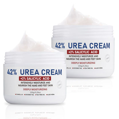 Picture of OUKEYA Urea Cream 42% plus Salicylic Acid 2% Net 5.29 Oz for Dry Cracked Feet, Heels, Knees, Elbows, Hands Repair Treatment. Moisturizes and Removes Corns, Calluses, Dead Skin, and Softens Toenails