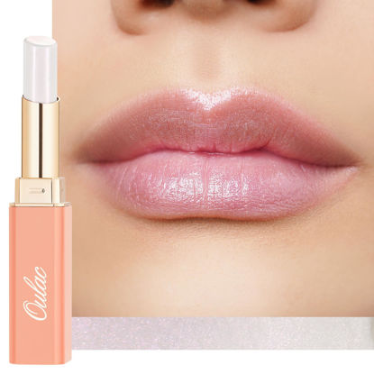 Picture of Oulac Moisturizing Shine Lipstick - Giltter Tinted Lip Balm Hydrating, Lip Plumper, Glossy Finish, Sheer Coverage with Pearlescent, Smooth for All Skin, Cracked and Chapped Lips, 2.2g/0.07oz (S03)