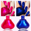 Picture of COSMOO Hot Pink with Blue 2pcs Nail Polish, 12ml Quick Dry Nail Lacquer, Super Lustrous Nail Enamel Polish, Shimmer Iridescent Ultrachrome Nail Art Varnish, 0.41 fl oz/pcs