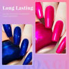 Picture of COSMOO Hot Pink with Blue 2pcs Nail Polish, 12ml Quick Dry Nail Lacquer, Super Lustrous Nail Enamel Polish, Shimmer Iridescent Ultrachrome Nail Art Varnish, 0.41 fl oz/pcs