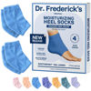 Picture of Dr. Frederick's Original Moisturizing Fuzzy Heel Socks - 2 Pairs - Cozy Gel-Lined Sleep Socks for Women & Men - Soothing Dry, Cracked Feet - Cracked Heel Repair - Heal Dry Heels - Blue Haven