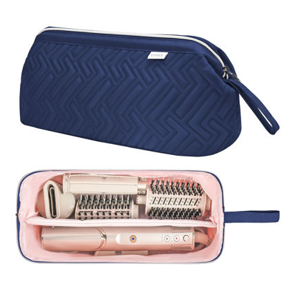 Picture of Leudes Hair Tools Travel Bag for Shark Flexstyle Carrying Case Portable Shark Hair Air Wrap Dryer Case Waterproof Dustproof Flat Curling Iron Travel Organizer (Blue)