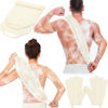 Picture of Anezus Exfoliating Back Scrubber Bath Gloves Set, Exfoliating Shower Towel with Shower Gloves for Body Scrub, Back Cleaner Wash Gloves to Remove Dead Skin (Beige)