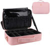 Picture of Relavel Travel Makeup Train Case Makeup Cosmetic Case Organizer Portable Artist Storage Bag with Adjustable Dividers for Cosmetics Makeup Brushes Toiletry Jewelry Digital Accessories