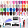 Picture of BORN PRETTY 77PCS Gel Nail Polish Starter Kit With U V/LED kit for Beginners 48W 32Colors Nude Pink Cat Magnetic Eyes Glitter Set Reflective Base Top Coat Liner Art Manicure Ideal Gifts