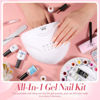 Picture of BORN PRETTY 77PCS Gel Nail Polish Starter Kit With U V/LED kit for Beginners 48W 32Colors Nude Pink Cat Magnetic Eyes Glitter Set Reflective Base Top Coat Liner Art Manicure Ideal Gifts
