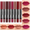 Picture of evpct 8Pcs Dark Ruby Red Plum Purple Wine Nude Beige Brown Matte Lipstick and Lip Crayon Liner Pencil Pen Set for Women labial labiales mate magicos 24 horas originales pintalabios permanente 24 horas
