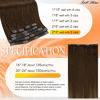 Picture of Full Shine Brown Human Hair Clip in Extensions 22 Inch Thick Full Head Remy Human Hair Extensions Invisible Clip ins 7Pcs Real Hair Clip in Human Hair Medium Brown Hair Extensions