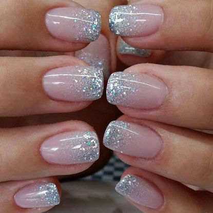 Picture of Curvlife Short Press On Nails Shining Stick On Nails Short Fake Nails Design Glossy Acrylic Nails Stick On Nails Tips Glue On Nails False Nails For Women Nail Kit With Nail Glue