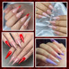 Picture of UNA GELLA Clear Stiletto Nails Tips Half Cover Stiletto Gel x Nail Tips 216pcs Almond Shape False Acrylic Nail Tips for Faster Gel Nail Extension DIY Art Salon Press On Nails 12 Sizes