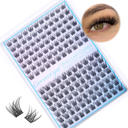 Picture of Short Lash Clusters Wispy C Curl Eyelash Clusters 10-12MM Individual Eyelashes Natural Cluster Eyelash Extensions Natural Looking Cluster Lashes by Geeneiya（154PCS, C Curl, 10-12mm)