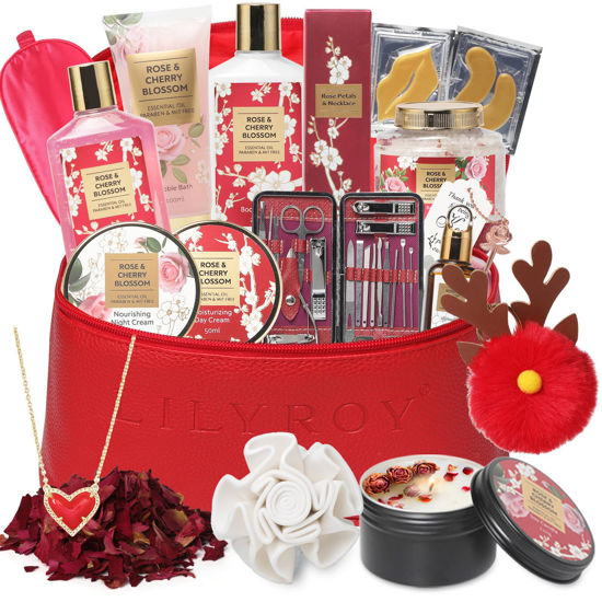 Picture of 19Pcs Spa Bath Bag Gift Set for Women Bath and Body Gift Basket Set for Women Valentines Day Gifts Bath Spa Kit Bath Spa Gift sets for Christmas Gifts Women Gift Set for Women Mom Mothers Day Birthday