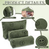 Picture of Huhumy 3 Pcs Makeup Bag Corduroy Cosmetic Bag Aesthetic Cute Preppy Makeup Bags for Women Smile Small Makeup Purse Pouch Travel Toiletry Bag Set Makeup Organizer with Zipper (Army Green,Smile Face)