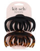 Picture of Kitsch Octopus Hair Clips for Women - Large Claw Clips for Thick Hair, Octopus Claw Clip Pack, Large Hair Claw Clips for Thin Hair & Big Hair Clips, Cute Hair Clips for Styling, 2pcs Black & Tortoise