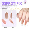 Picture of SAVILAND French Tip Press On Nails 160 Pcs: 4X Press On French Tip Nails Pre-Shaped Long Coffin Full Cover French Gel Nail Tips Soft Matte Gel X Nail Tips for DIY Nail Extensions Nail Art Gifts
