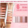 Picture of SUSIKEKI 6 Colors Mini Naked Eyeshadow Makeup Palette Blush-colored Neutral Tone Eye Shadow Matte & Shimmer Nude Make Up Pallet with Mirror Blendable Highly Pigmented Travel Size Gift Kit 03