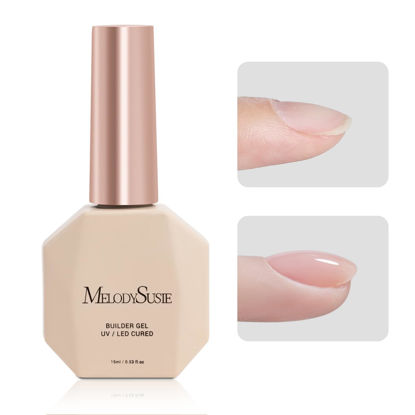 Picture of MelodySusie Builder Nail Clear Base Gel Builder Gel for Nails Thickening, Soak Off UV Gel,Extension Gel Rhinestone Nail Glue Gel in a Bottle for Nail Art Design Gift for Women