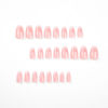 Picture of Press on Nails Short Square Acrylic Fake Nails with Apricot Design Full Cover False Nails Glossy Nude Glue on Nails Artificial Stick on Nails for Women 24Pcs (Gradient Pink)