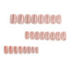 Picture of Press on Nails Short Square Acrylic Fake Nails with Apricot Design Full Cover False Nails Glossy Nude Glue on Nails Artificial Stick on Nails for Women 24Pcs (quicksand powder)