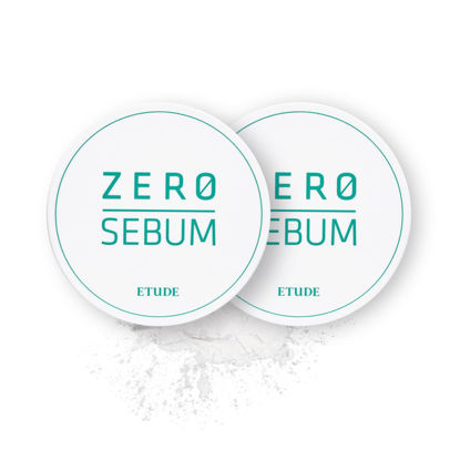 Picture of ETUDE Zero Sebum Drying Powder Duo Set 0.14 Ounce*2 (4g*2) | Lightweight Oil Control No Sebum Loose Face Powder with 80% Mineral | Long Lasting, Makes Skin Downy, Korean Makeup, Kbeauty