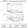 Picture of STORi Audrey Stackable Clear Bin Plastic Organizer Drawers | 2 Piece Set | Organize Cosmetics and Beauty Supplies on a Vanity | Made in USA