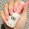 Picture of DND Gel Polish Set, Pink Collection, UV/LED Gel Polish and Air Dry Nail Lacquer, Matching Chip-Free Polish Duo, 722 Strawberry Cheesecake, 0.5 Fl Oz