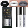 Picture of evpct DNM 3Pcs Dark Black Grey Gray White Matte Liquid Lipstick Lip Stain Sets for Women Matte+Lipstick Long Lasting Permanent Lipstick 24 hr Hours Magic Lipstick 24 Hours original Waterproof 16#
