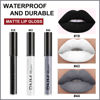 Picture of evpct DNM 3Pcs Dark Black Grey Gray White Matte Liquid Lipstick Lip Stain Sets for Women Matte+Lipstick Long Lasting Permanent Lipstick 24 hr Hours Magic Lipstick 24 Hours original Waterproof 16#