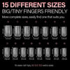 Picture of AILLSA Short Square Nail Tips 15 Sizes 240pcs Full Cover Soft Gel Tips Double Matte No Need Base Coat Fake Nail Tips for Press On Nail Extension