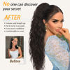 Picture of ORSUNCER Ponytail Extension Claw 26" Curly Pony Tail Clip in Claw Hair Extensions Fluffy Natural Looking Synthetic Hairpiece for Women Omber Grey