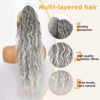 Picture of ORSUNCER Ponytail Extension Claw 30" Curly Pony Tail Clip in Claw Hair Extensions Fluffy Natural Looking Synthetic Hairpiece for Women Omber Grey