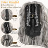 Picture of ORSUNCER Ponytail Extension Claw 30" Curly Pony Tail Clip in Claw Hair Extensions Fluffy Natural Looking Synthetic Hairpiece for Women Omber Grey