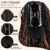Picture of ORSUNCER Ponytail Extension 18" Curly Pony Tail Clip in Claw Ponytail Fluffy Natural Looking Synthetic Hairpiece for Women
