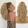 Picture of ORSUNCER Ponytail Extension Claw 18" Curly Pony Tail Clip in Claw Hair Extensions Fluffy Natural Looking Synthetic Hairpiece for Women Blonde Highlight