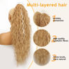 Picture of ORSUNCER Ponytail Extension Claw 26" Curly Pony Tail Clip in Claw Hair Extensions Fluffy Natural Looking Synthetic Hairpiece for Women Medium Blonde Highlights
