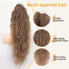 Picture of ORSUNCER Ponytail Extension Claw 30" Curly Pony Tail Clip in Claw Hair Extensions Fluffy Natural Looking Synthetic Hairpiece for Women Omber Brown