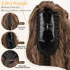 Picture of ORSUNCER Ponytail Extension Claw 18" Curly Pony Tail Clip in Claw Hair Extensions Fluffy Natural Looking Synthetic Hairpiece for Women Omber Brown