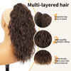 Picture of ORSUNCER Ponytail Extension 18" Curly Pony Tail Clip in Claw Ponytail Fluffy Natural Looking Synthetic Hairpiece for Women