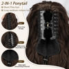 Picture of ORSUNCER Ponytail Extension 18" Curly Pony Tail Clip in Claw Ponytail Fluffy Natural Looking Synthetic Hairpiece for Women