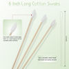 Picture of Yinghezu 200 Count Bamboo Cotton Swabs 6" Inch Long Pointed Cotton Swabs Cotton Tipped Applicator