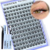 Picture of Natural Lash Clusters Kit for DIY Lash Extension 3 in 1 Eyelash Clusters Kit Wispy Individual Lashes Cluster C Curl Cluster Eyelash Extensions kit with 132pcs Eyelashes Clusters 10-16mm
