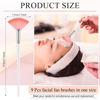 Picture of Maitys 9 Pieces Facial Brushes Fan Mask Brushes, Soft Facial Applicator Brushes Tools for Peel Glycolic Mask Makeup for Mud Cream (Multicolor)