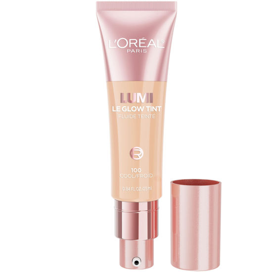 Picture of L’Oréal Paris Lumi Le Glow Skin Tint, Lightweight Water-Based Tinted Serum with Foundation-Like Coverage, Glow Illuminator, Cool 100, 0.85 Fl Oz