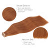 Picture of WENNALIFE Tape in Hair Extensions Human Hair, 20pcs 40g 12 inch Dirty Ginger Remy Hair Extensions Straight Human Hair Tape in Extensions Skin Weft Tape Extensions Human Hair